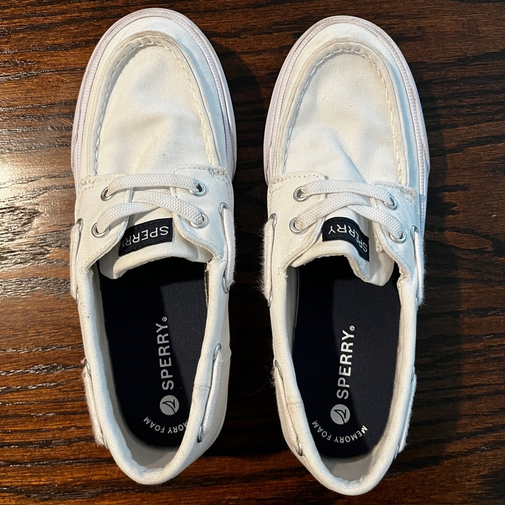 Sperry kids White Canvas Boat Shoes